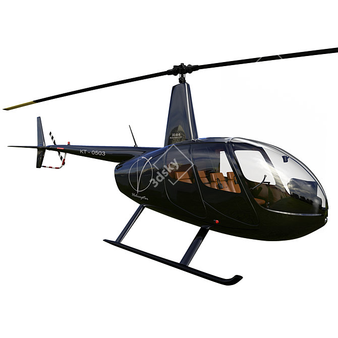 Robinson R44: Versatile Four-Seater Helicopter 3D model image 15