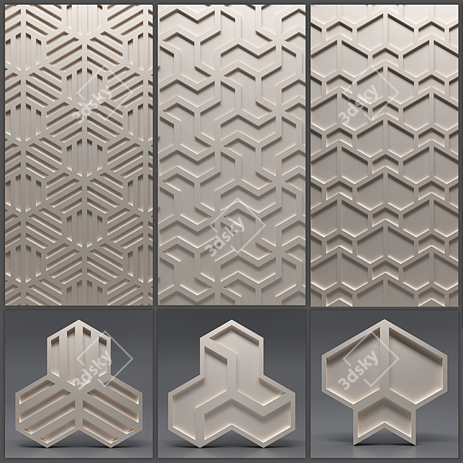 Seamless Gypsum 3D Panels 3D model image 1