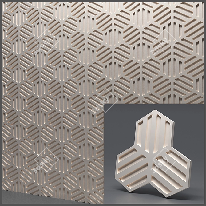 Seamless Gypsum 3D Panels 3D model image 2