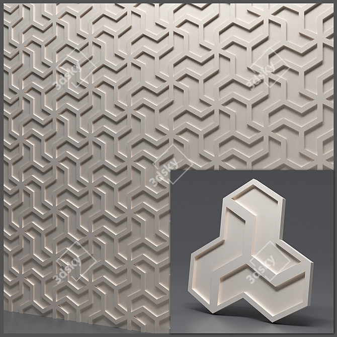 Seamless Gypsum 3D Panels 3D model image 3