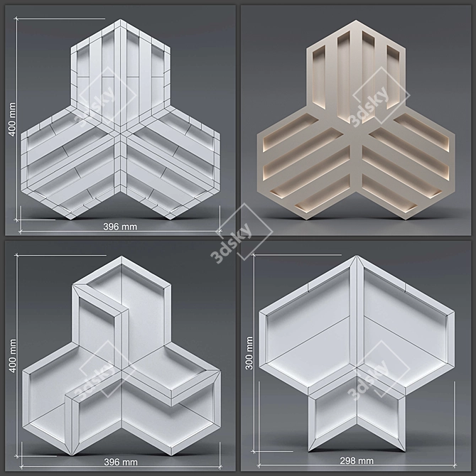 Seamless Gypsum 3D Panels 3D model image 5