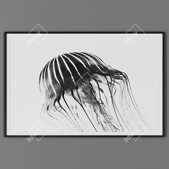 Black Framed Artwork 3D model image 1