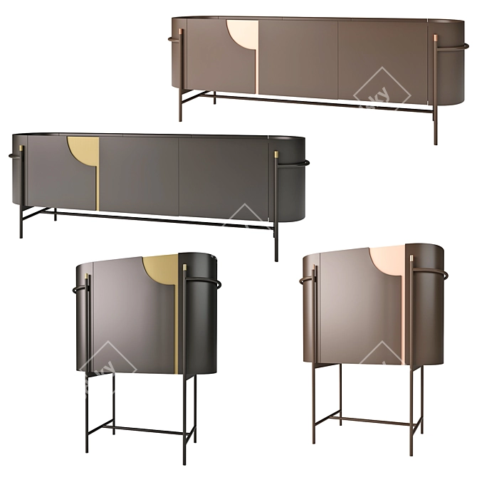 Elegant ORFEO Sideboards by Natuzzi Italia 3D model image 1