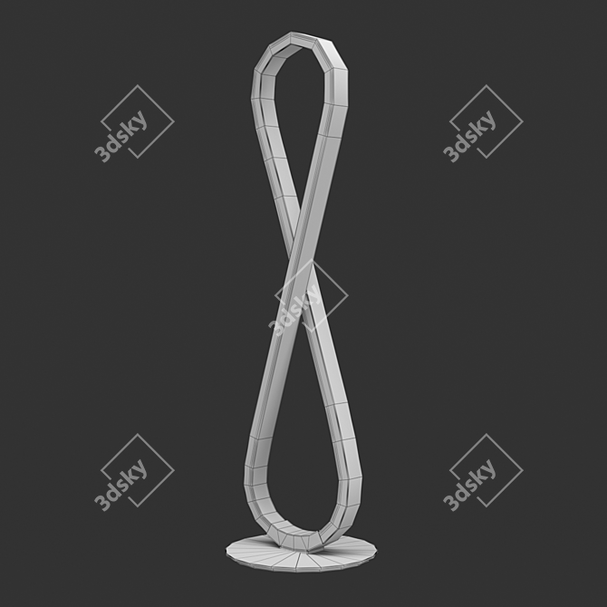 BUCLE 5984 OM Silver/Chrome Table Lamp 3D model image 2