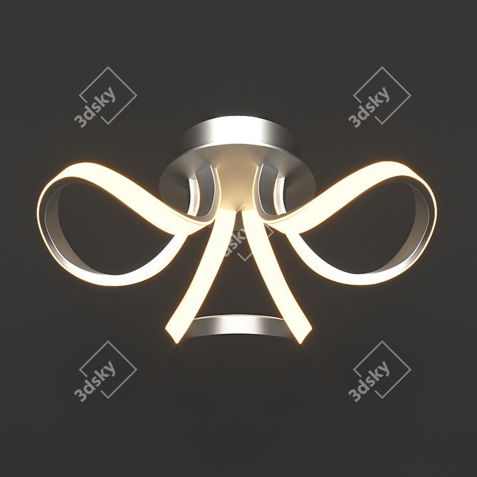 KNOT LED Ceiling Lamp: Modern Chrome and White Design 3D model image 1