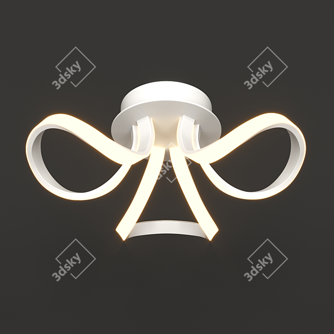 KNOT LED Ceiling Lamp: Modern Chrome and White Design 3D model image 2