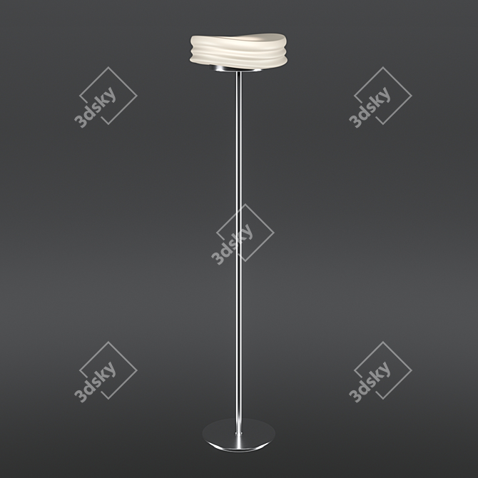 MEDITERRANEO 3628 OM Floor Lamp: Stylish Elegance in Opal and Chrome 3D model image 1