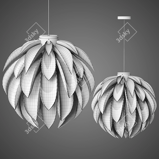 Plumule Chandelier: Elegant and Versatile 3D model image 2