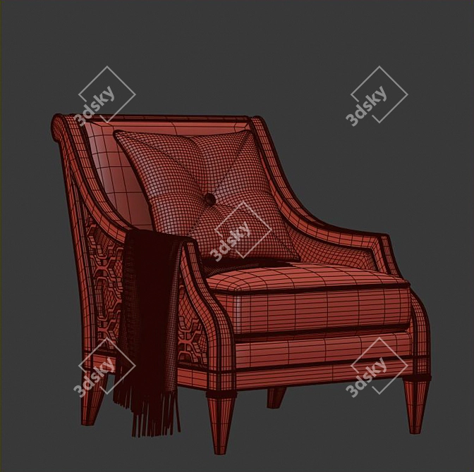 Bay Club Armchair - Stylish and Comfortable 3D model image 2