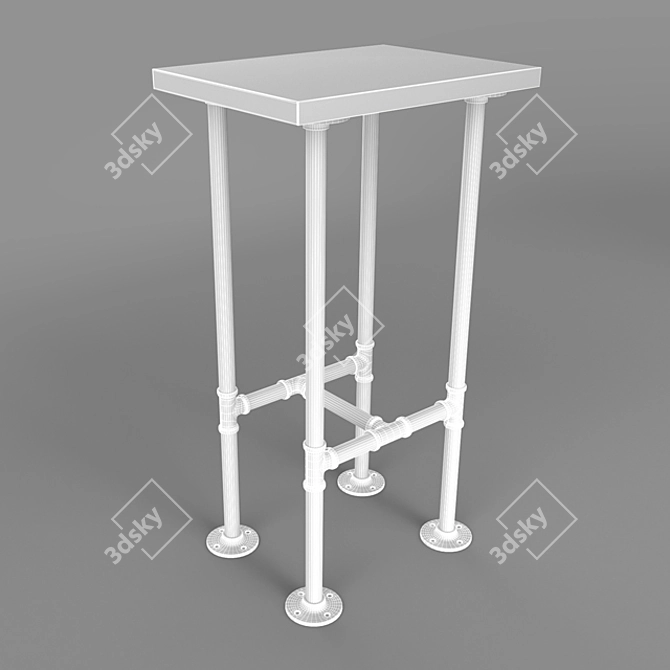 Industrial Iron Pipe Bar Table 3D model image 5