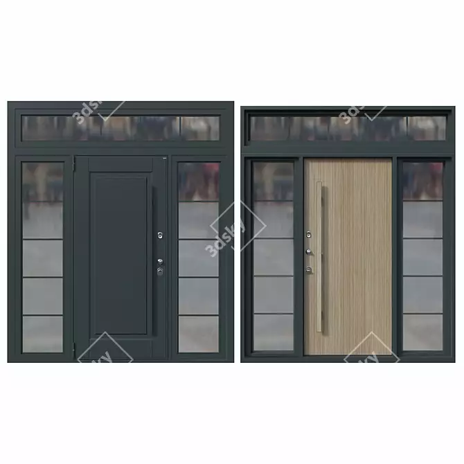 Tech-Enhanced Secure Doors: Om Shweda 3D model image 1