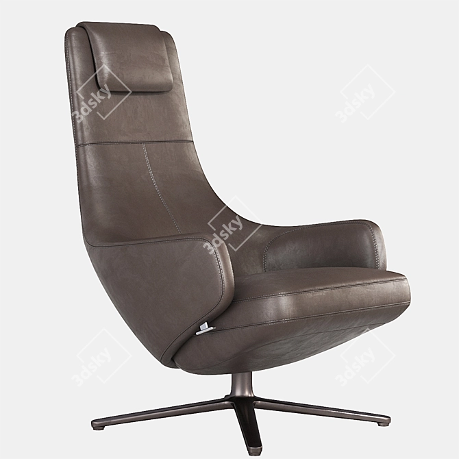 Vitra Repos Armchair: Classic Elegance 3D model image 1