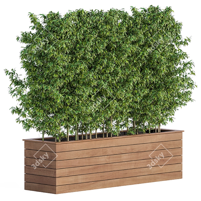 Wood Bamboo Outdoor Planter Box 3D model image 1