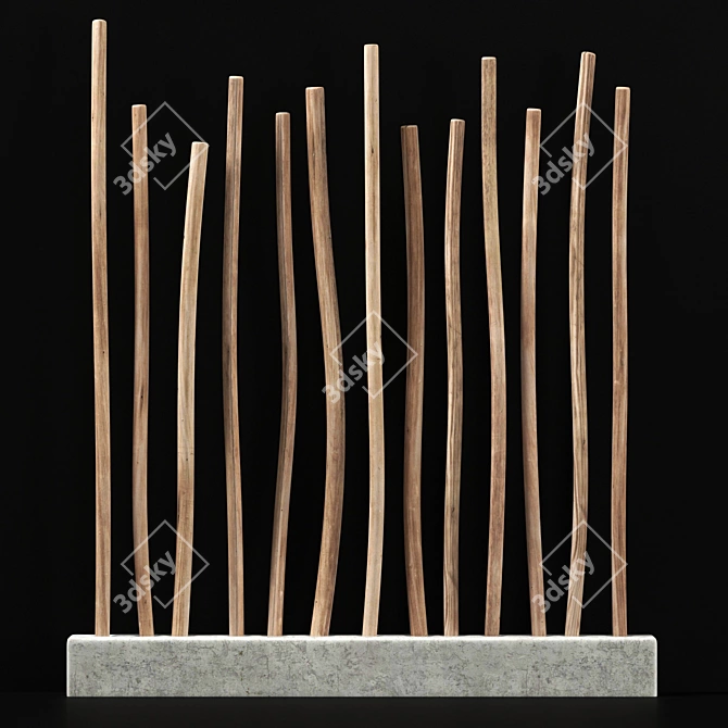 Concrete Branch Planter: Sturdy Fundamentals 3D model image 1