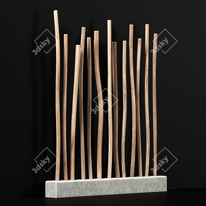 Concrete Branch Planter: Sturdy Fundamentals 3D model image 3