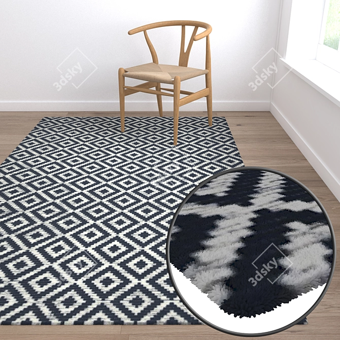 Luxury Rug Set with High-Quality Textures 3D model image 5