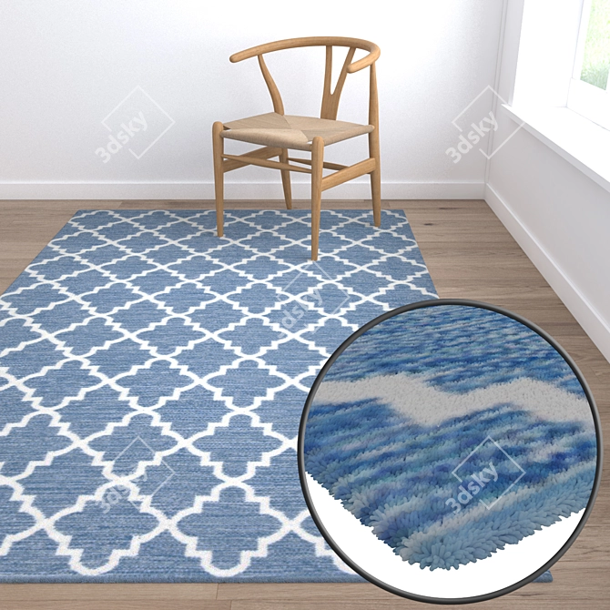 Versatile 3-Carpet Set 3D model image 5