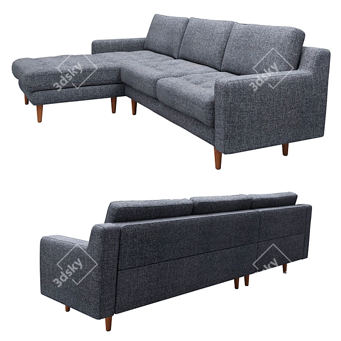 Modern Comfort: Modsy Corner Sofa by Normod 3D model image 2