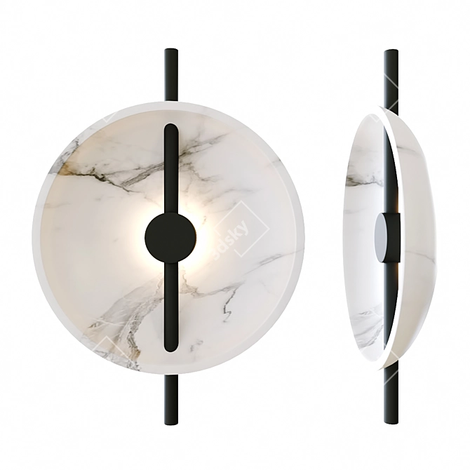 Delano Marble Metal Table Lamp 3D model image 1