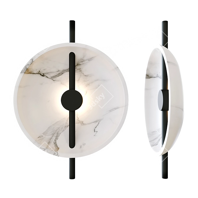Delano Marble Metal Table Lamp 3D model image 4