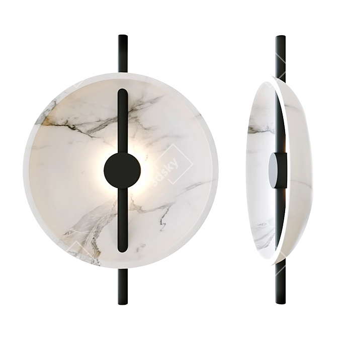 Delano Marble Metal Table Lamp 3D model image 5