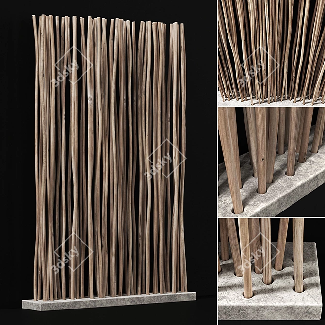 Concrete Branch Planter Foundation 3D model image 1