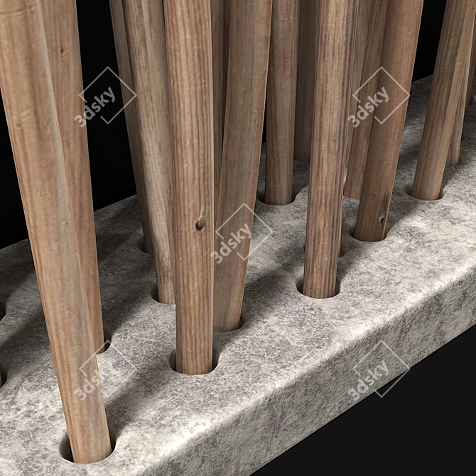 Concrete Branch Planter Foundation 3D model image 3