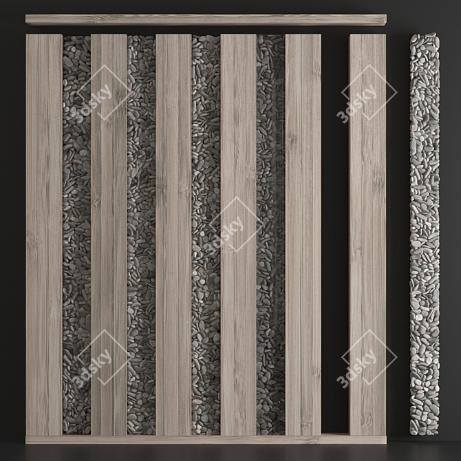 Pebble Wood Wall Decor 3D model image 3