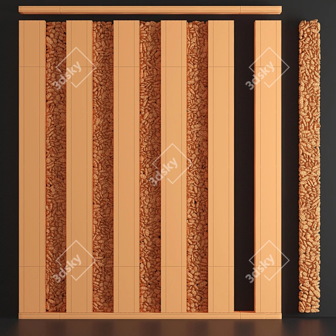 Pebble Wood Wall Decor 3D model image 5