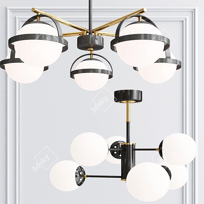 Industrial Black Chandelier
Versatile Loft Chandelier
Elegant Pendant Light
Sleek Croco Hanging Light 3D model image 2