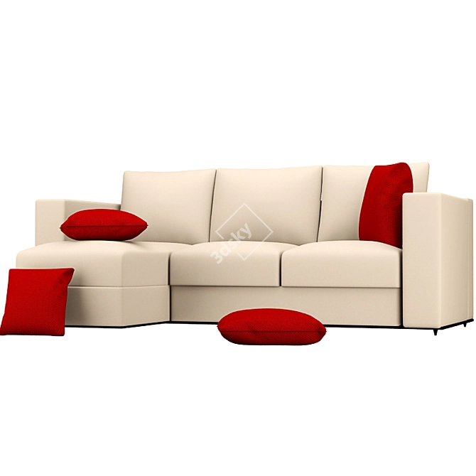Sleek Fabric Sofa 3D model image 2