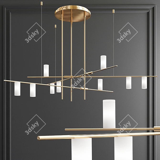 Sleek Minimalist Chandeliers - 3 Styles 3D model image 3