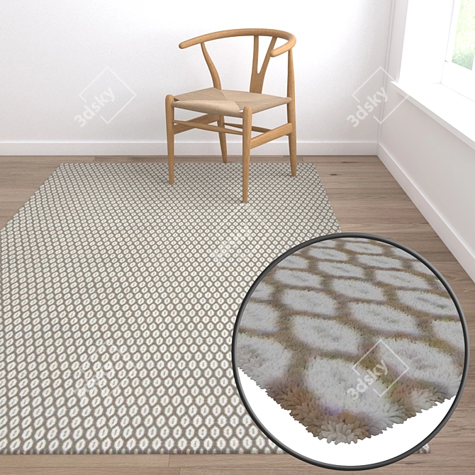 Luxury Texture Carpets Set 3D model image 5