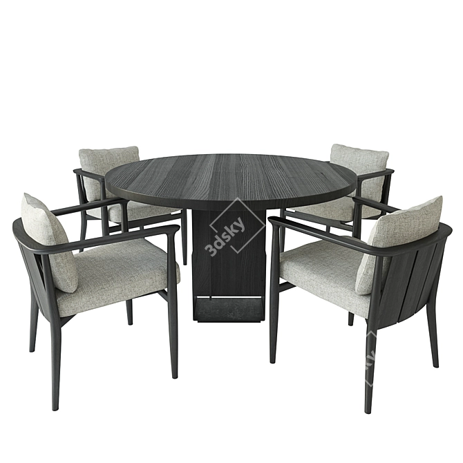 Elegant Kitale Table with Arne Chair Set 3D model image 2