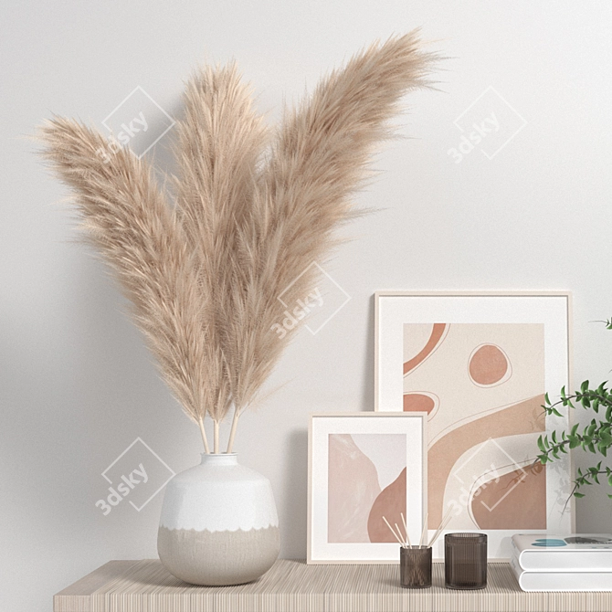 Fluffy Pampas Grass Bundle 3D model image 3