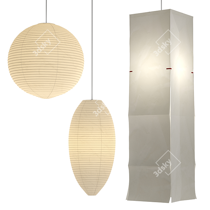 Japanese Lantern Collection: Isamu Noguchi 3D model image 2