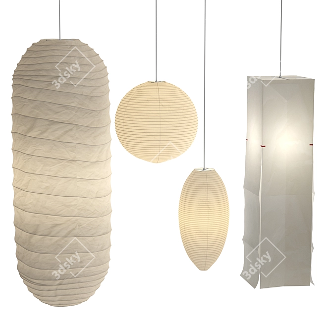 Japanese Lantern Collection: Isamu Noguchi 3D model image 3