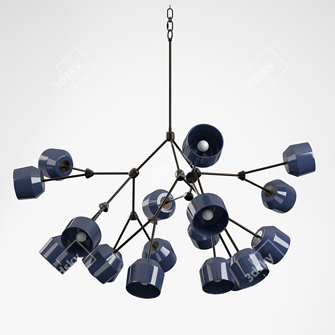 Elegant Forchette 18 Chandelier 3D model image 2