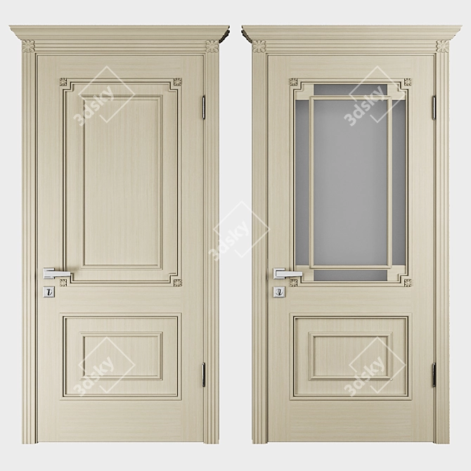 Elegant Alexandria Door 3D model image 1