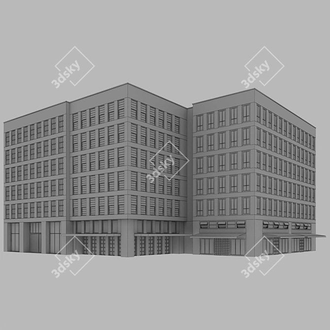 Brigade Building: Versatile Wood, Metal, Glass, and Stone Structure 3D model image 3