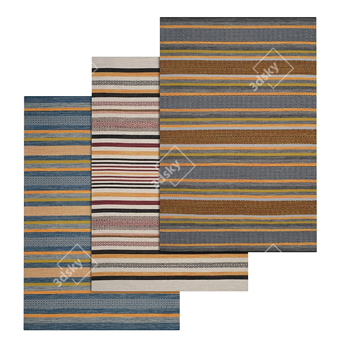 Luxury Carpet Set: High-Quality Textures, Various Styles 3D model image 1