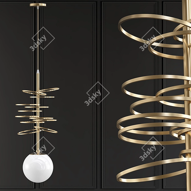 Elegant Lace Design Lamps 3D model image 1