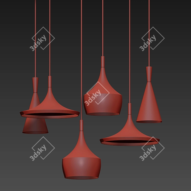 Industrial Wood Loft Pendant 3D model image 2