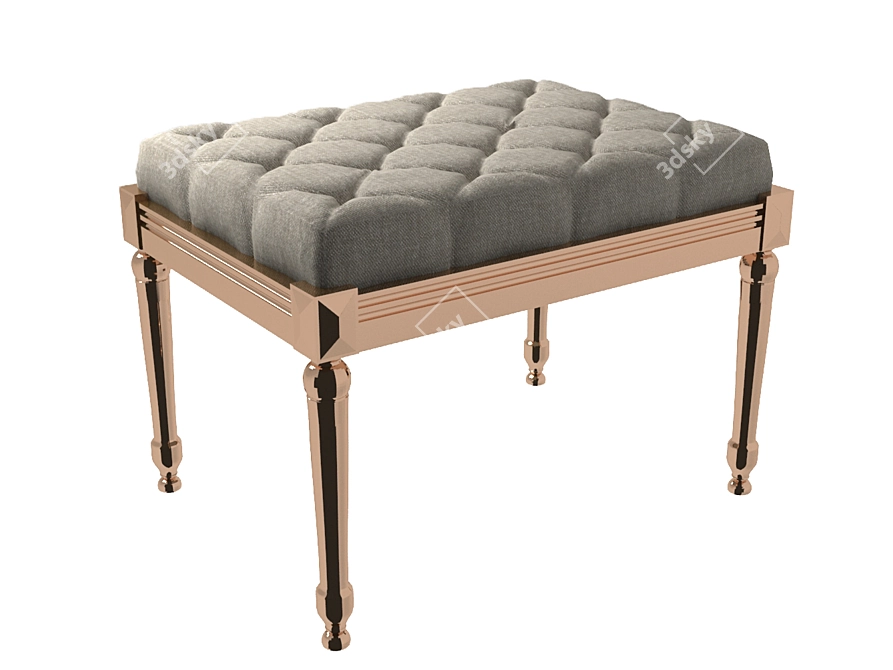 Elegant Fabric-Top Bench 3D model image 1