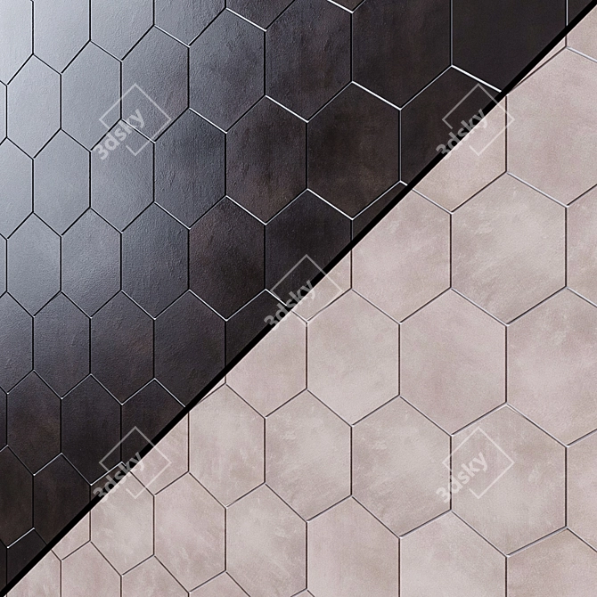 HexArt Porcelain Matte Tile Collection 3D model image 1