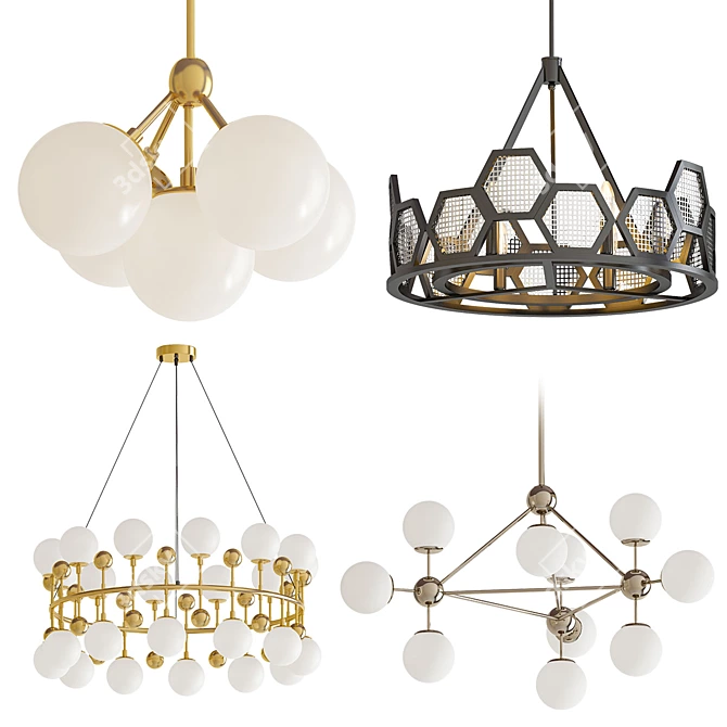 Modern Chandelier Collection 3D model image 1