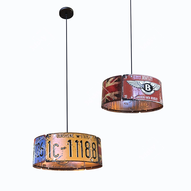 Industrial Bentley Pendant Light 3D model image 1