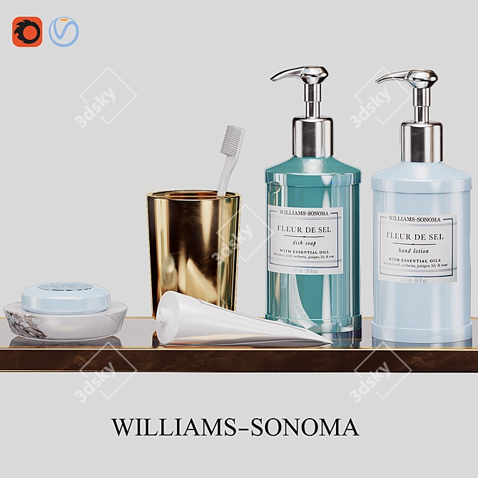 Stylish Bathroom Set: Williams-Sonoma 3D model image 3