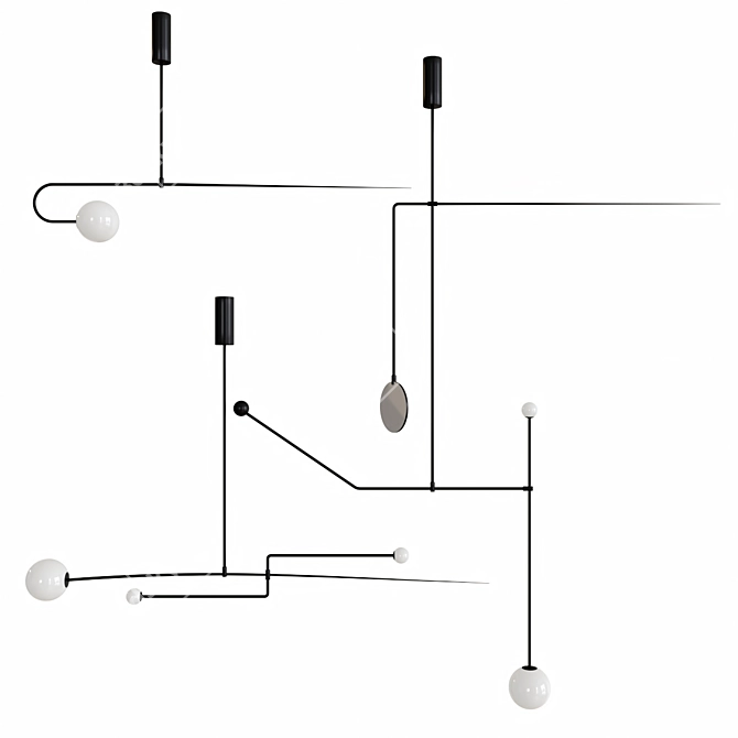 Lampatron LINES - Modern Metal and Glass Lamps 3D model image 1