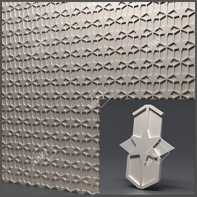 Title: Seamless Gypsum 3D Panels 3D model image 3